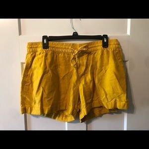 YELLOW SHORTS with tie waist string